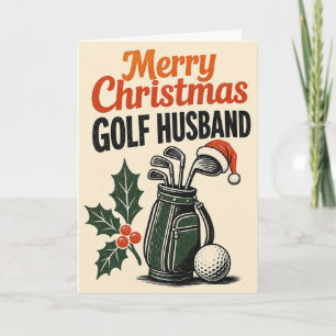 Cartão de Natal de Golfe para Marido