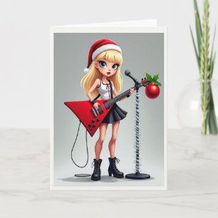 Cartão de Natal de Guitarra Ousada