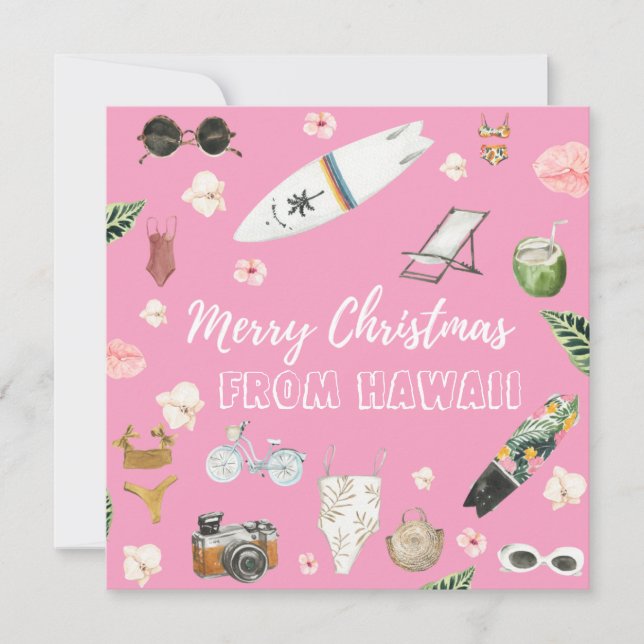 Cartão de Natal de Havaí ou Tropical Square (Frente)