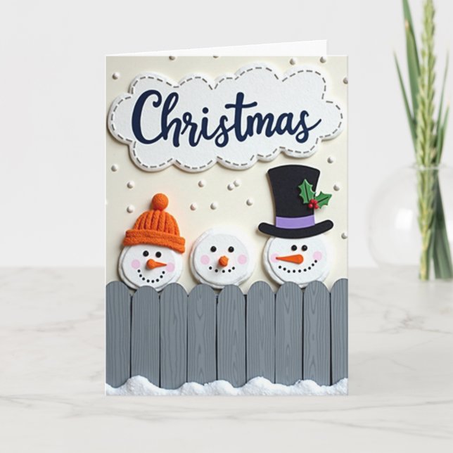 Cartão de Natal de Homem de Neve (Frente)