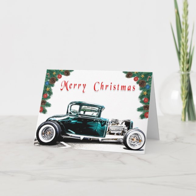 Cartão de Natal de Hot Rod (Frente)