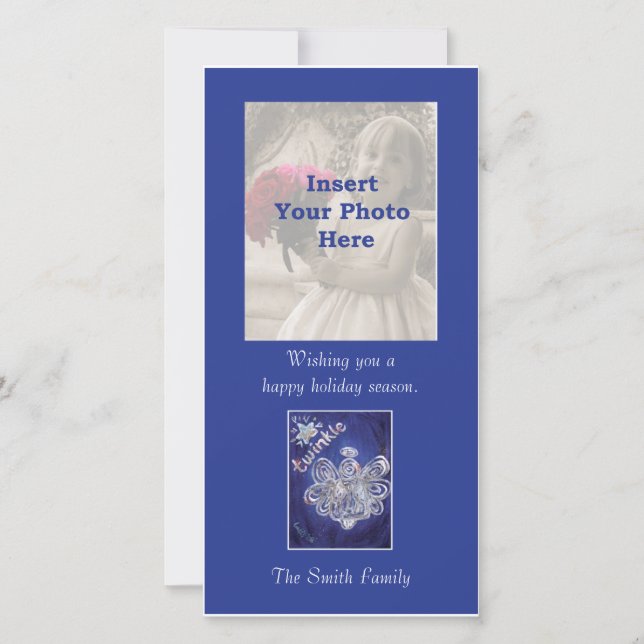 Cartão de Natal de Imagem do Anjo Twinkle (Frente)