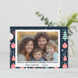 Cartão de Natal de Impressão de Feriado Azul