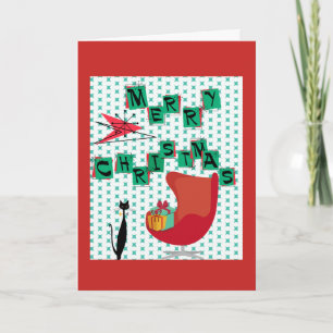 Cartão de Natal de Incineração MCM Atomic Era 1950