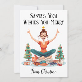 Cartão de Natal de Instrutor Yoga Personalizado