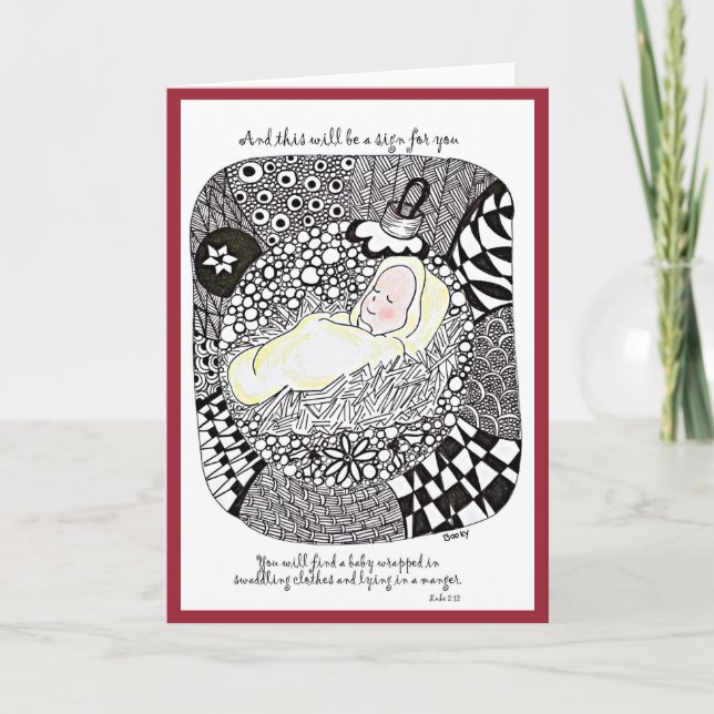 Cartão de Natal de Jesus do bebê (Frente)