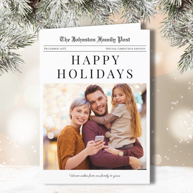 Cartão de Natal de jornal com foto (Criador carregado)