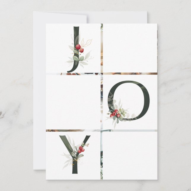 Cartão de Natal de Joy Colage 3 Photo Holiday (Frente)