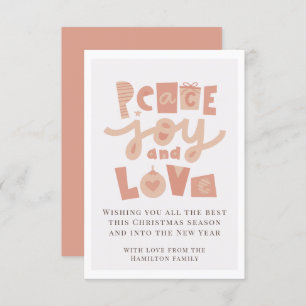 Cartão de Natal de Joy Peace Love