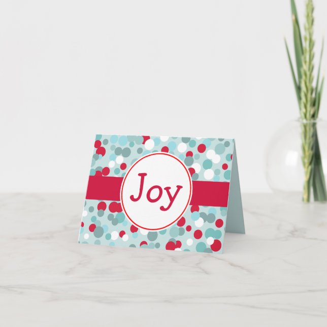 Cartão de Natal de Joy Retro (Frente)