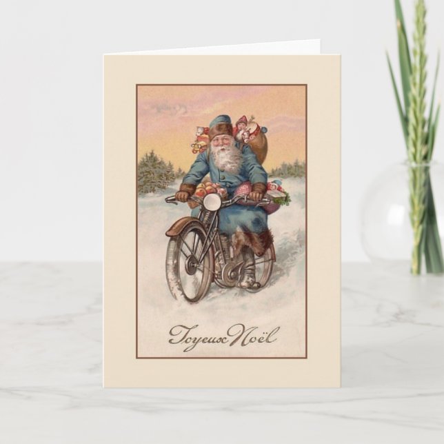 Cartão de Natal de Joyeux Noël do francês do (Frente)