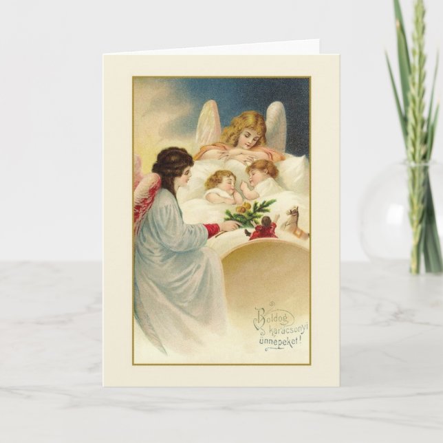 Cartão de Natal de Karácsonyi do Hungarian do (Frente)