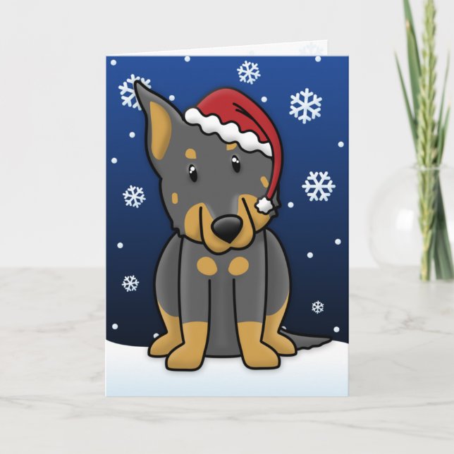 Cartão de Natal de Kawaii Beauceron (Frente)