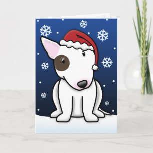 Cartão de Natal de Kawaii bull terrier