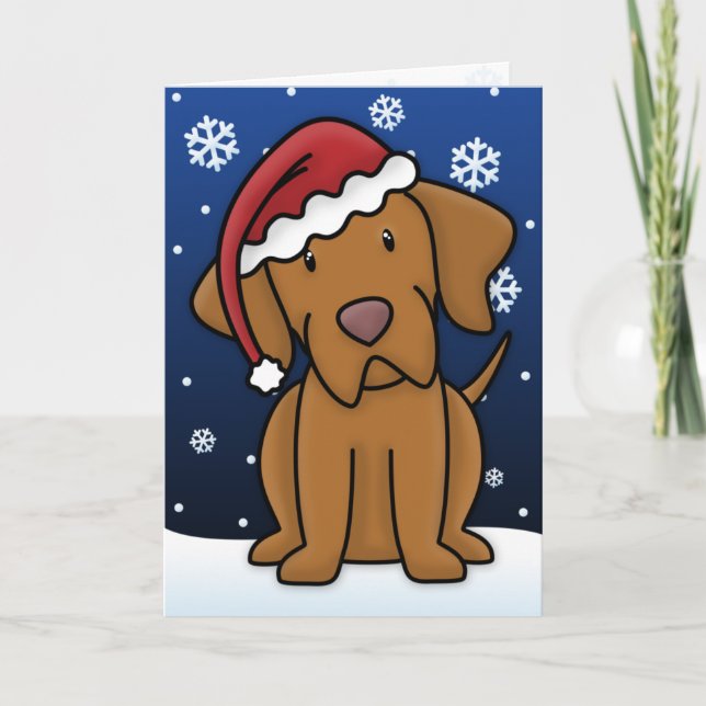Cartão de Natal de Kawaii Vizsla (Frente)