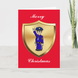 Cartão de Natal de Língua de Sinais Policial