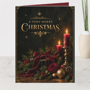 Cartão de Natal de Luxo Elegante, Laço de Veludo