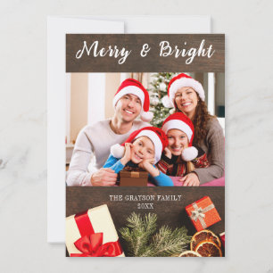 Cartão de Natal de Madeira para felizes e Bright B