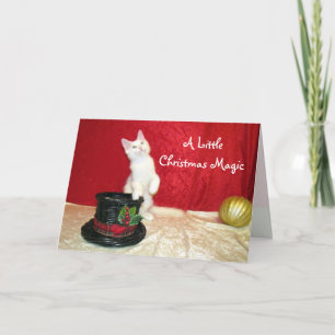 Cartão de Natal de Maine Coon Magic Hat Maine da B