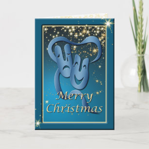 Cartão de Natal de Máscara Azul de Teatro Comédia 