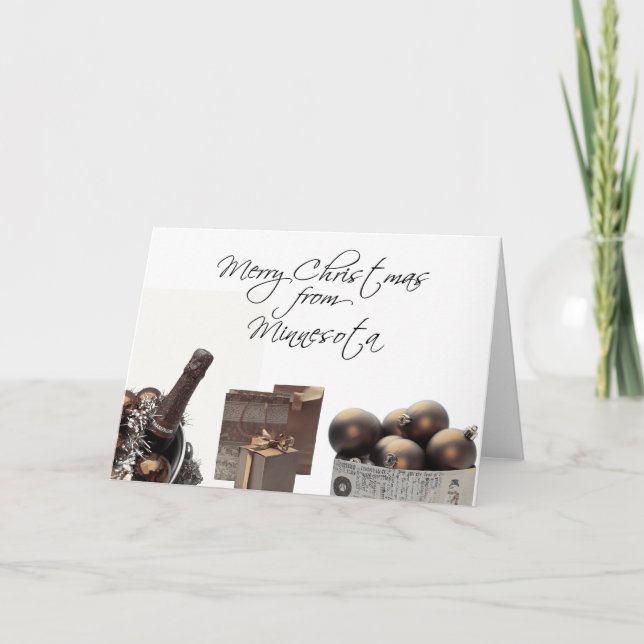Cartão de Natal de Minnesota, específico do Estado (Frente)