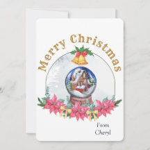 Cartão de Natal de Natal de Férias com Aquarelas