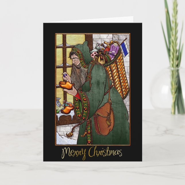 Cartão de Natal de Negócios Corporativo com Papais (Frente)