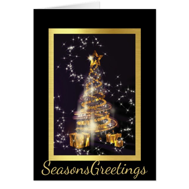 Cartão de Natal de Negócios Corporativo com T Nata (Frente)