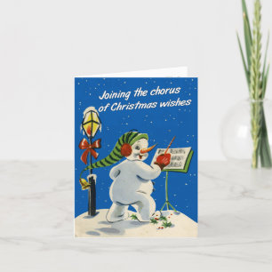 Cartão de Natal De Neve Com Estilo Retroativo