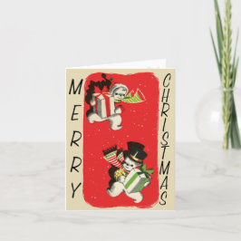 Cartão de Natal De Neve Com Estilo Retroativo