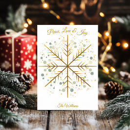 Cartão de Natal de Neve Minimalista Elegante