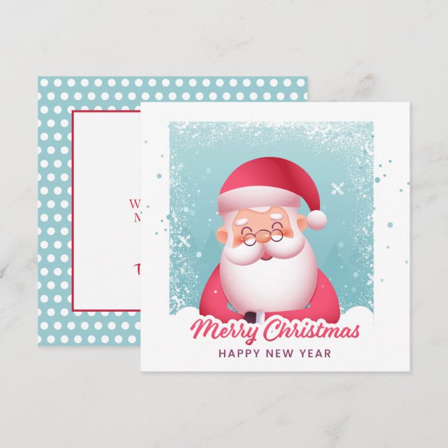 Cartão de Natal de Nick Santa Claus, Santo Jolly (Frente/Verso)