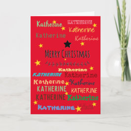 Cartão de Natal de Nome Personalizado