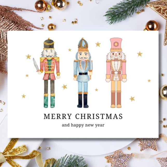 Cartão de Natal de Noz-Cracker, Natal Minimalista (#christmas #christmascard #holidays  #merrychristmas #nutcracker #minimalist #happynewyear  )