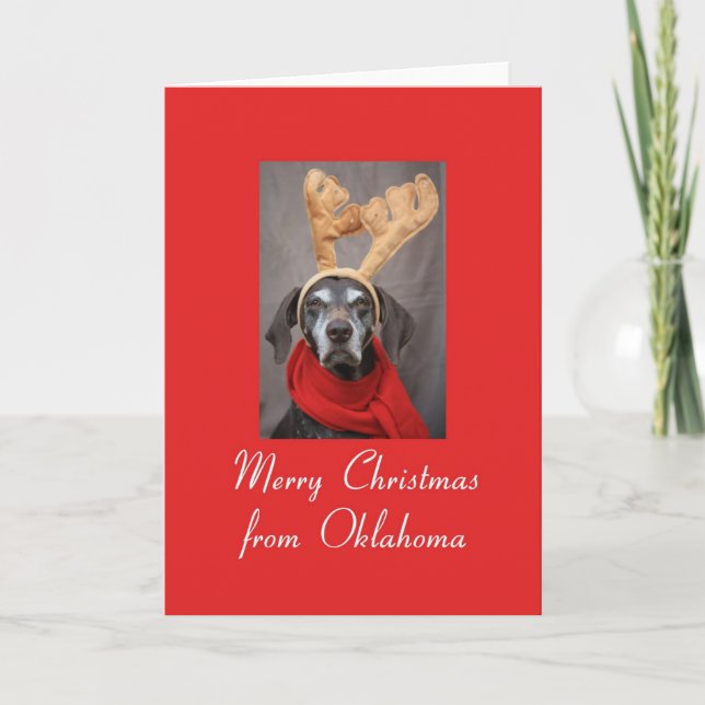 Cartão de Natal de Oklahoma, específico do estado (Frente)
