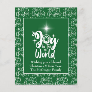 Cartão de Natal de Orçamento Natividade Joy Green