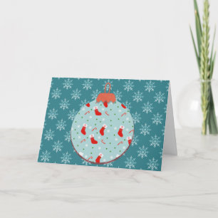 Cartão de Natal de Ornamento de Flocos de Neve de 