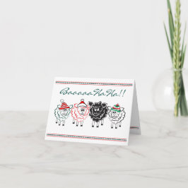 Cartão de Natal de Ovelha Divertido