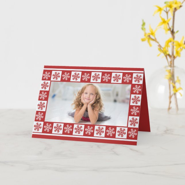 Cartão de Natal de Padrão de Floco de Neve (Flor Amarela)