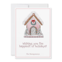 Cartão de Natal De Pão Rosa