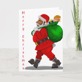 Cartão de Natal de Papai Noel Afro-Americano