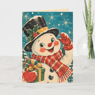 Cartão de Natal de Papai Noel Vintage Retro
