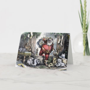 Cartão de Natal de Papais noeis Vintage