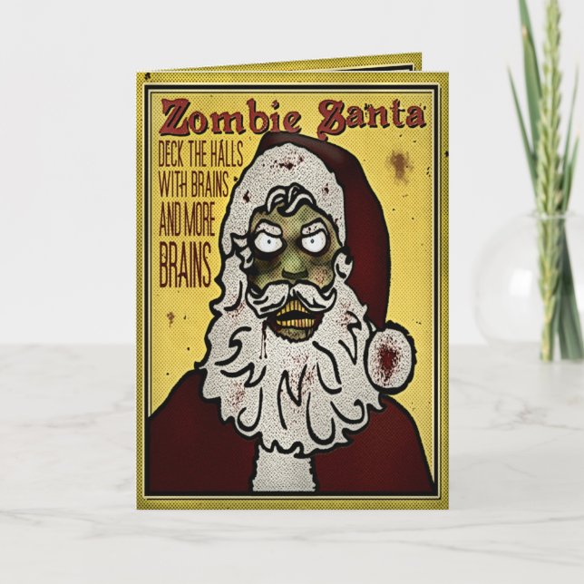 Cartão de Natal de Papais noeis Zombie (Frente)