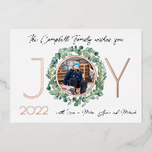 Cartão de Natal de Papel Alumínio JOY 2 lados com 
