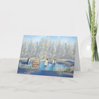 Cartão de Natal de patinagem para gelo