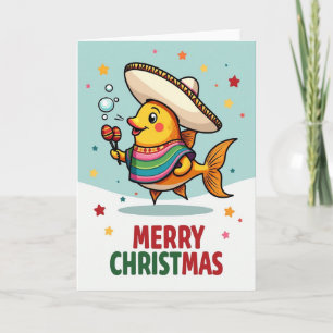 Cartão de Natal de Peixe Dourado