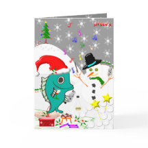 Cartão de Natal de peixes.