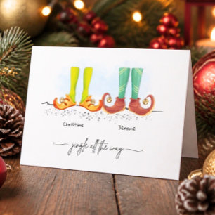 Cartão de Natal de Pés de Elfo Personalizado para