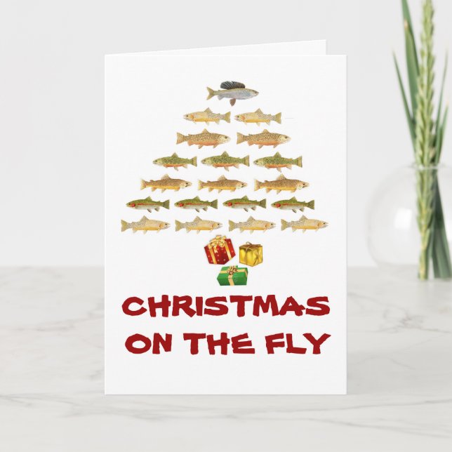 Cartão de Natal de Pesca de Montana Fly (Frente)